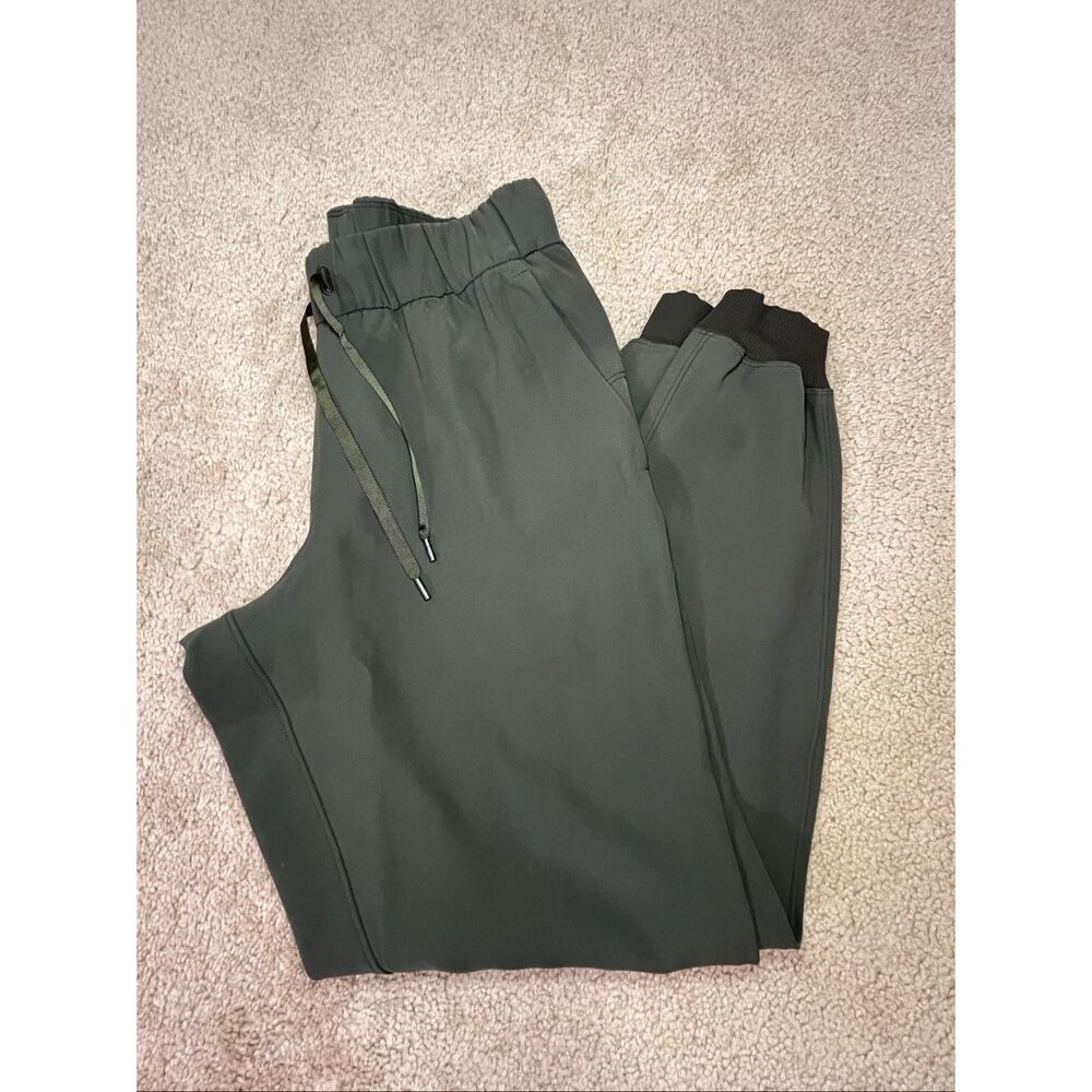 Lululemon Olive Green Jogger Pants Elastic Waist Drawstring Athleisure